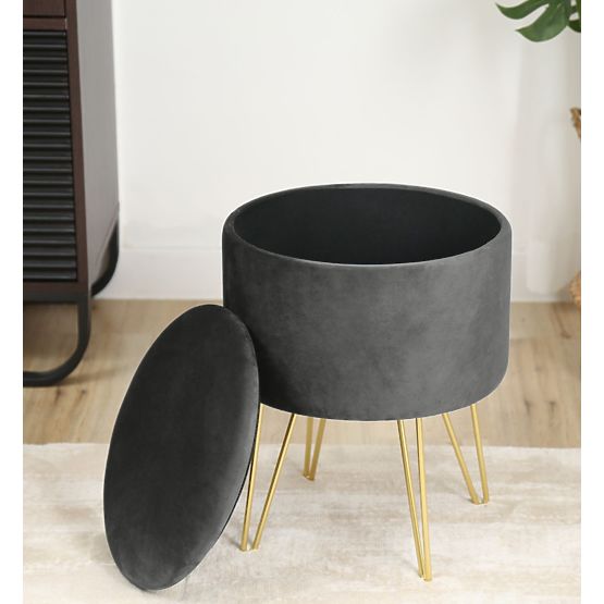 POUF D'OUVERTURE LILI GRAPHITE
