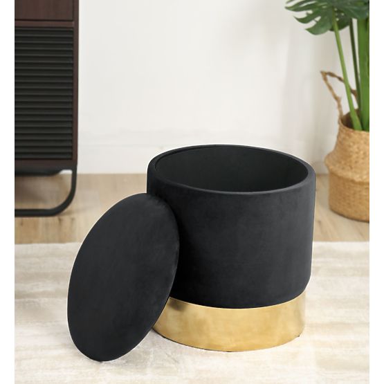 POUF DORÉ NOIR