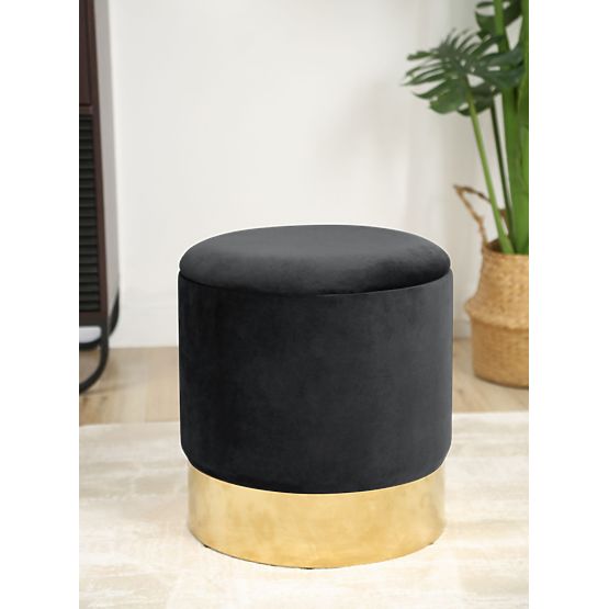 POUF DORÉ NOIR