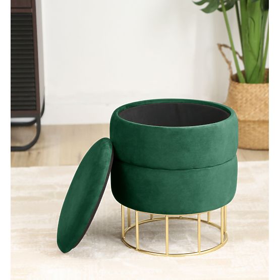 POUF ELZA VERT BOUTEILLE