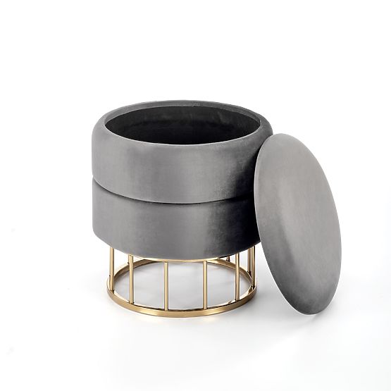 Pouf MINTY gris / doré (1p=1pc)