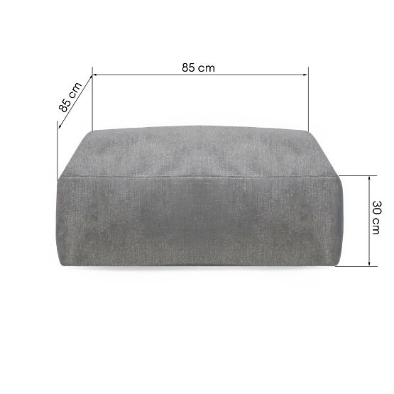 Pouf modulaire pour canapé d'angle de jardin Vacuum avec housse, gris