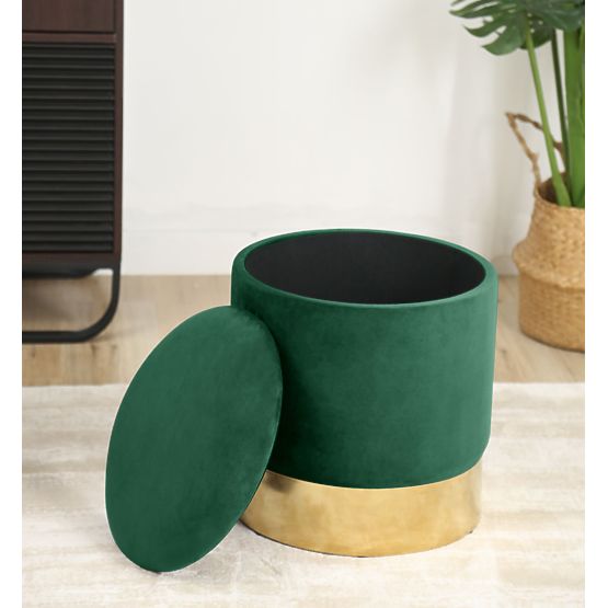 POUF OR VERT BOUTEILLE