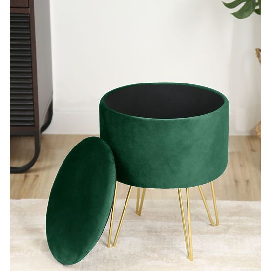 POUF OUVRANT LILI VERT BOUTEILLE