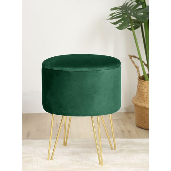POUF OUVRANT LILI VERT BOUTEILLE