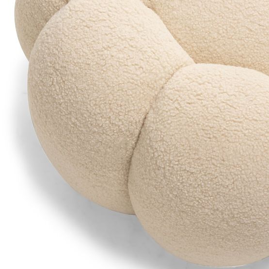 Pouf Perugia, beige, bouclé, formes arrondies