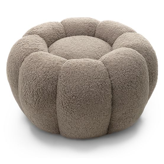 Pouf Perugia, cappuccino, bouclé, formes arrondies