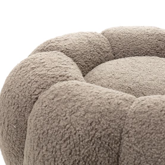 Pouf Perugia, cappuccino, bouclé, formes arrondies