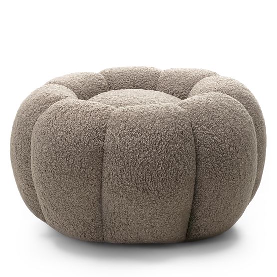 Pouf Perugia, cappuccino, bouclé, formes arrondies
