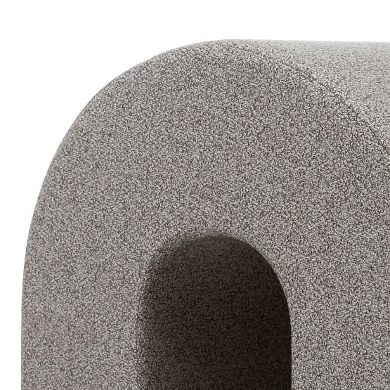 Pouf rembourré Arc, arrondi, brun clair