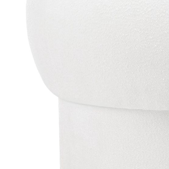 Pouf rembourré Bloop, rond, blanc