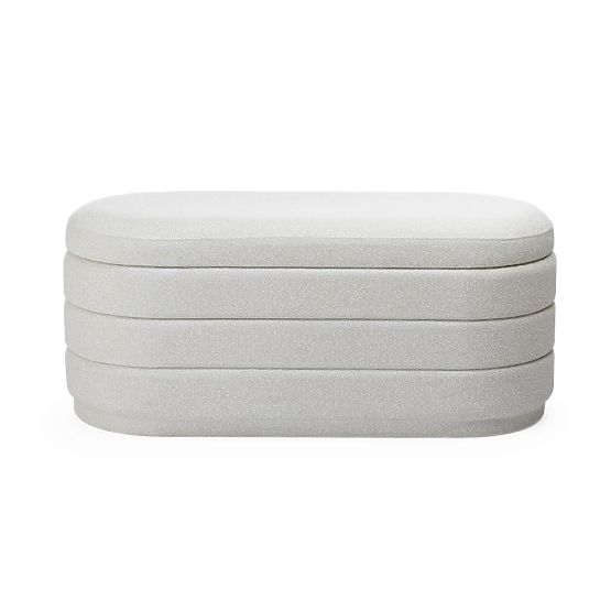 Pouf rembourré Layer avec espace de rangement, beige
