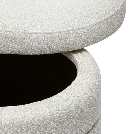 Pouf rembourré Layer avec espace de rangement, beige