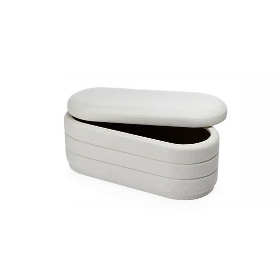 Pouf rembourré Layer avec espace de rangement, beige