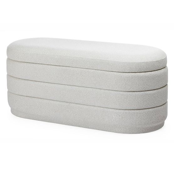Pouf rembourré Layer avec espace de rangement, beige