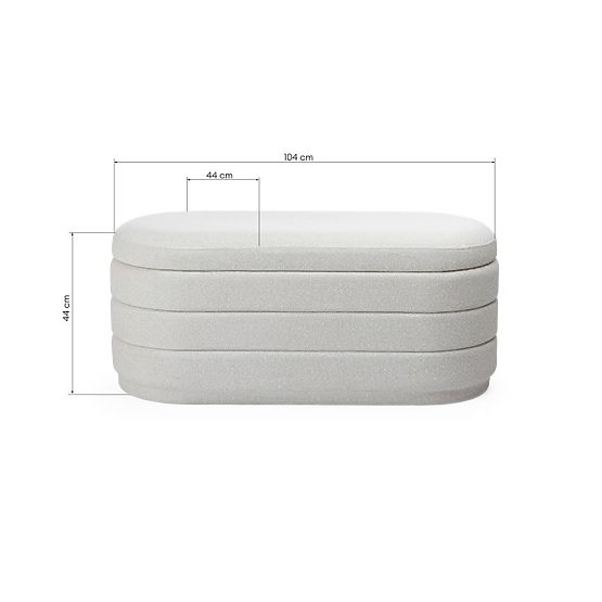 Pouf rembourré Layer avec espace de rangement, beige
