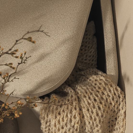 Pouf rembourré Layer avec espace de rangement, beige
