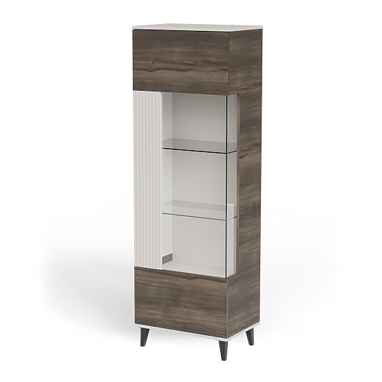 Vitrine RANDOM 2-en-1 cachemire / noyer / noir