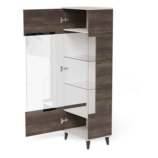 Vitrine RANDOM 2-en-1 cachemire / noyer / noir