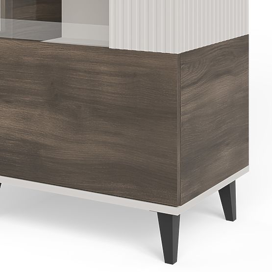 Vitrine RANDOM 2-en-1 cachemire / noyer / noir