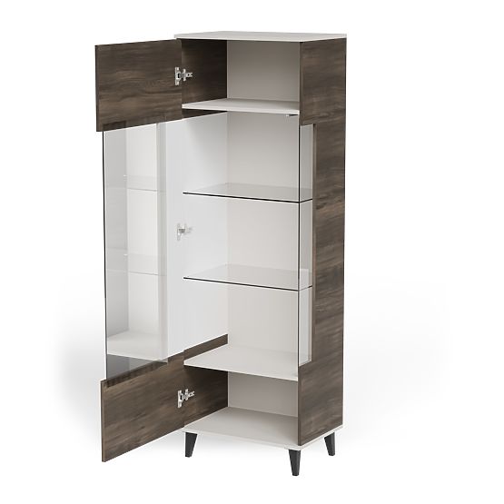 Vitrine RANDOM 2-en-1 cachemire / noyer / noir