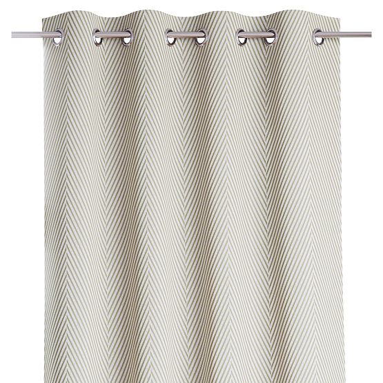 Rideau CLEAR couleur cappuccino motif imprimé style bohème classique œillets métalliques argentés