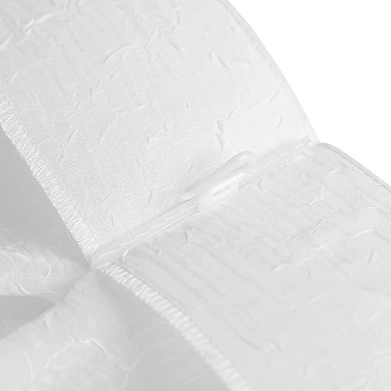 Rideau KRESZ couleur blanche style classique flex flex 5,5 cm avec double pli voile froissé 140x270