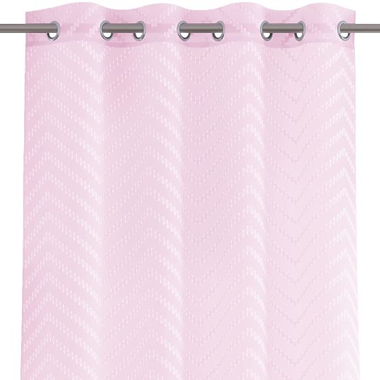 Rideau MOLISA couleur rose motif brodé boho œillets argentés voilage 140x270 ameliahome