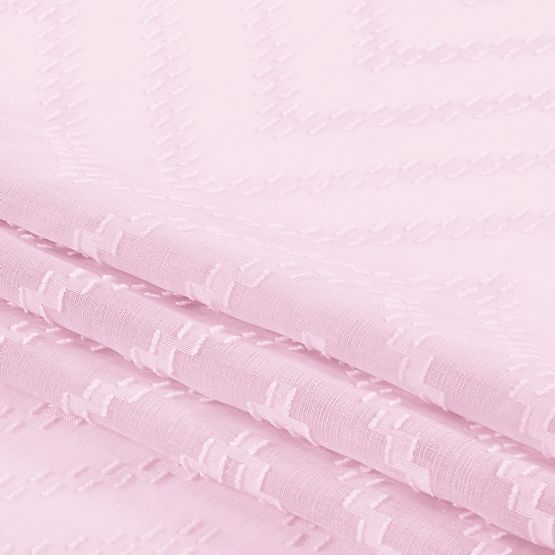 Rideau MOLISA couleur rose motif brodé boho œillets argentés voilage 140x270 ameliahome