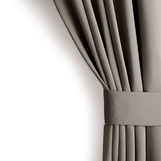 Rideau RESTILO BLACKOUT couleur beige, embrasse, style classique, bande, matériau blackout 140x