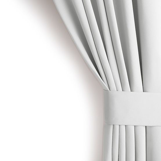Rideau RESTILO BLACKOUT couleur blanche, embrasse pour fixation, style classique, œillets argentés, 