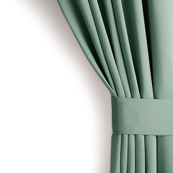 Rideau RESTILO BLACKOUT couleur menthe, œillet, style classique, œillets argentés, matériau bl