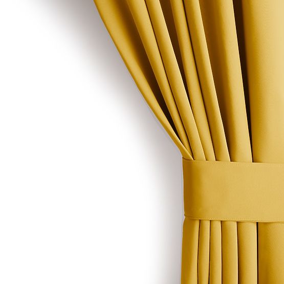 Rideau RESTILO BLACKOUT couleur moutarde style classique œillets argentés matériau