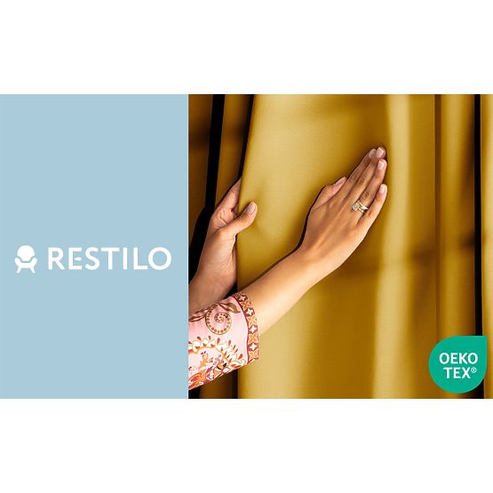 Rideau RESTILO BLACKOUT couleur moutarde style classique œillets argentés matériau