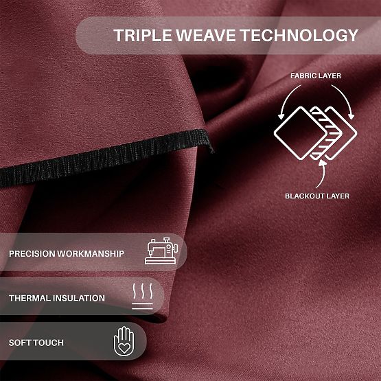 Rideau RESTILO BLACKOUT couleur rouge, embrasse, style classique, œillets argentés, matériau b