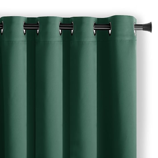 Rideau RESTILO BLACKOUT couleur vert bouteille avec bande style classique œillets argentés