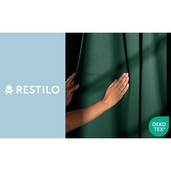 Rideau RESTILO BLACKOUT couleur vert bouteille, style classique, œillets argentés