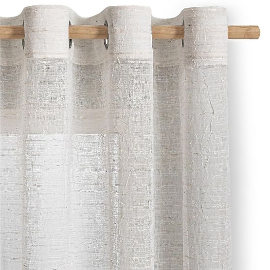 Rideau RESTILO DRIMAR couleur beige style moderne œillets argentés matériau lin, microfibre 140x250