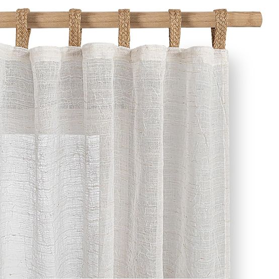 Rideau RESTILO DRIMAR couleur beige style moderne matériau lin, microfibre 140x250