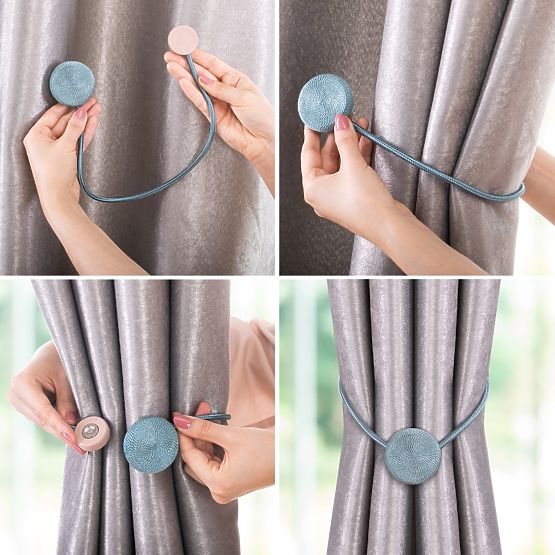 Rideaux - accessoires CALGARY couleur bleu clair ameliahome