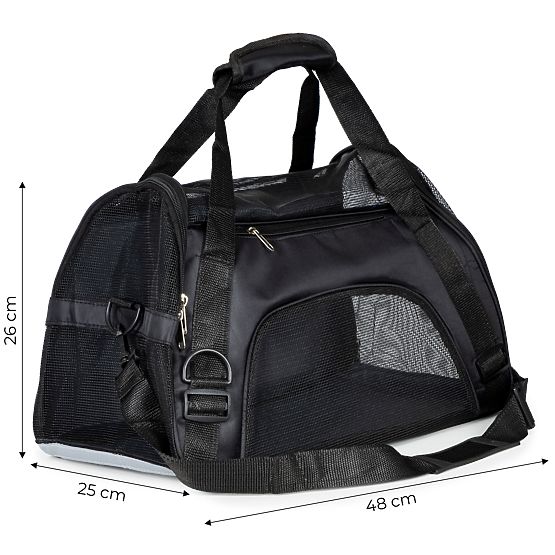 Sac de transport pour animaux chat chien noir