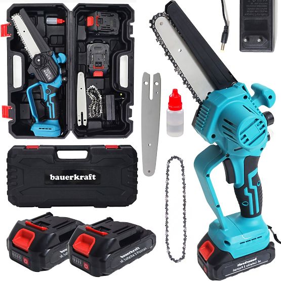 Scie à chaîne sans fil mini scie à main moteur sans balais 21V + mallette