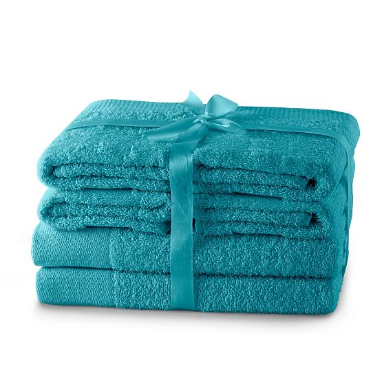 Serviette AMARI - AMELIAHOME couleur turquoise style classique 2*70x140+4*50x100 AmeliaHome