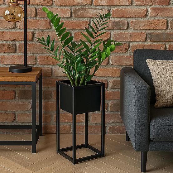 Support de fleurs Concove loft 40 cm noir
