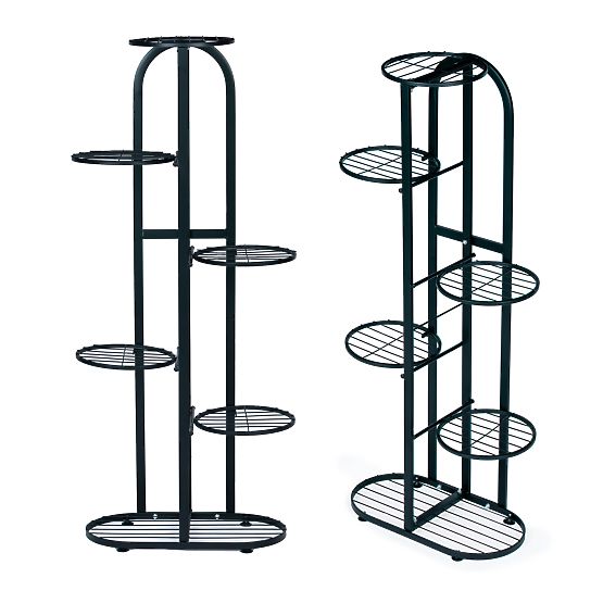 Support de fleurs en métal moderne à 6 niveaux noir