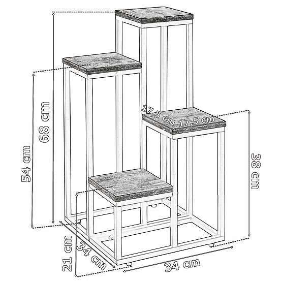Support de fleurs en métal MOGREN marbre blanc