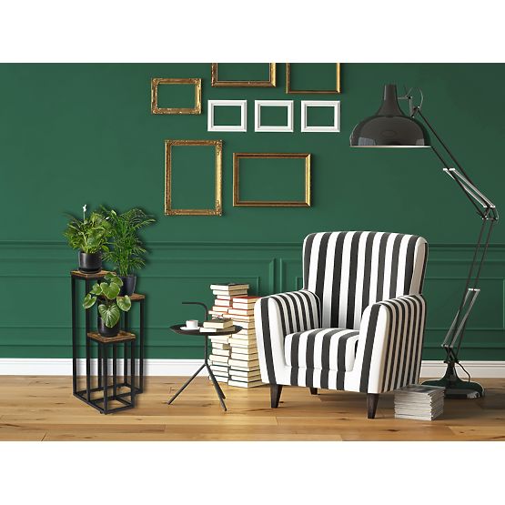 Support de fleurs noir Munir Rustic chêne vieilli