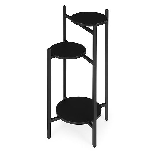 Support de fleurs, support de fleurs, décoration, 3 niveaux, noir, ModernHome