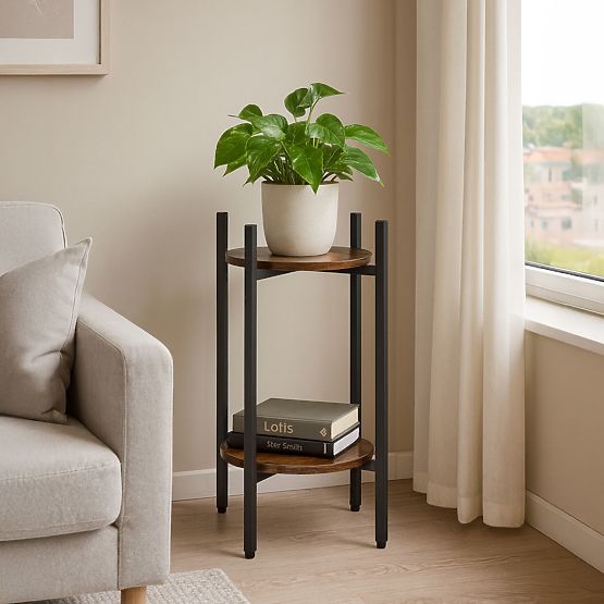 Support de fleurs sur pied à 2 niveaux décoration loft ModernHome