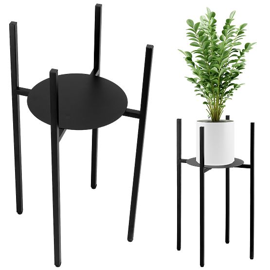 Support de plante loft Torre 60 cm noir